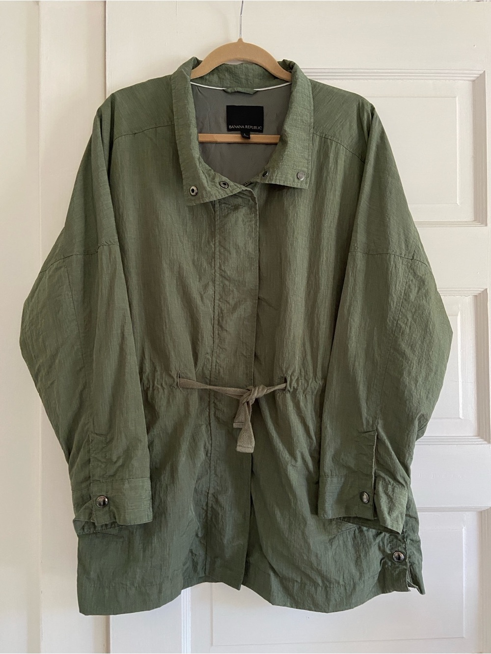 Banana Republic Olive Green Lightweight Drawstring Jacket L